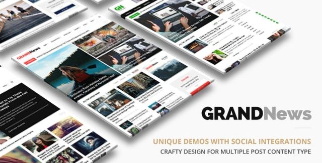 Grand News magazine newspaper WordPress theme responsive editorial website design