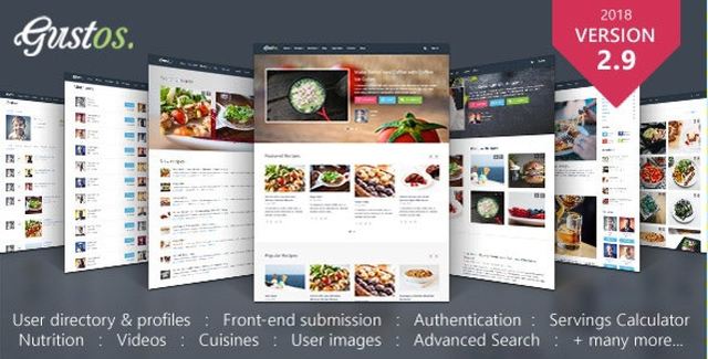 Gustos community-driven food recipes WordPress theme