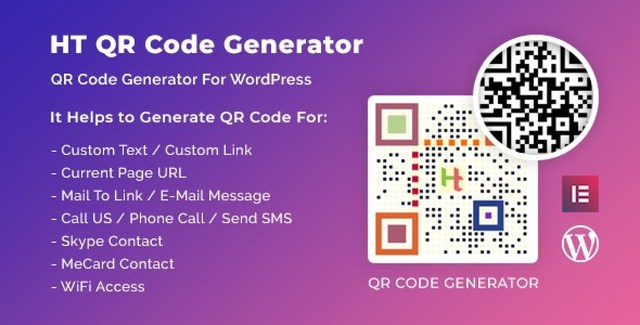 HT QR Code Generator WordPress plugin with Elementor integration