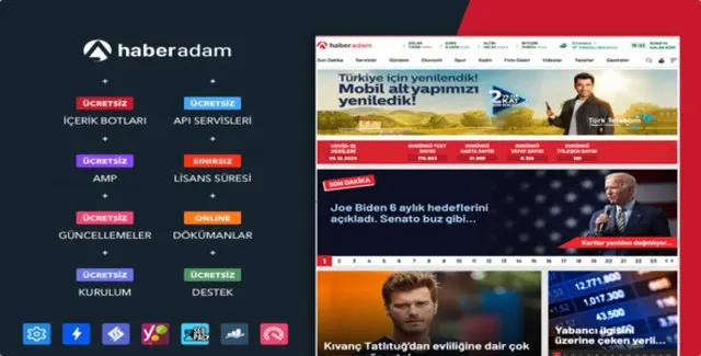 HaberAdam WordPress news theme interface