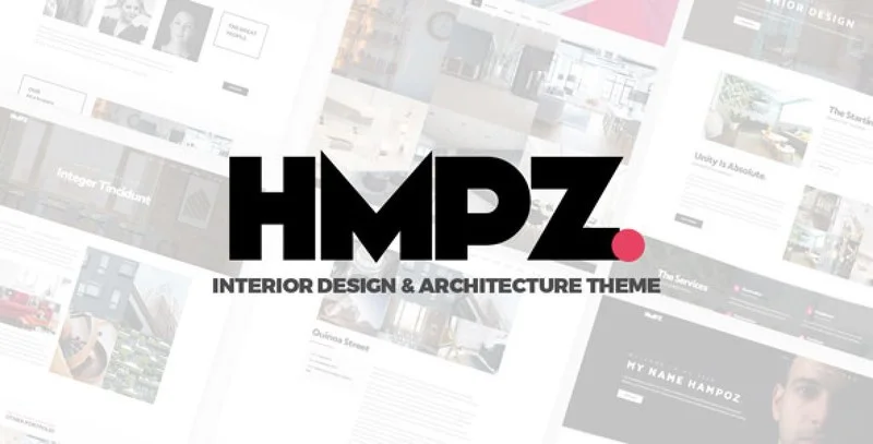 Hampoz interior design and architecture WordPress theme portfolio layout