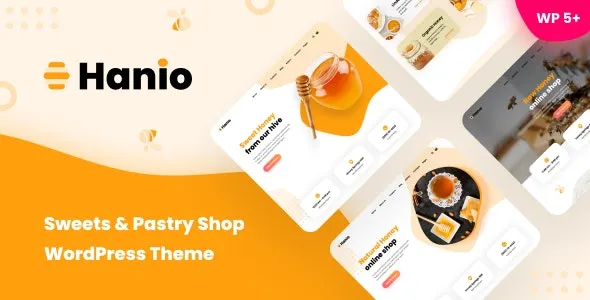 Hanio WordPress theme for sweets and pastry shop websites
