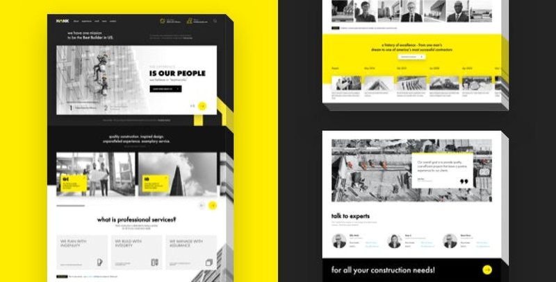 Hank construction WordPress theme website preview