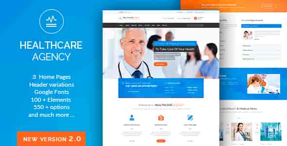 Health Care WordPress theme preview for medical and clinic websites
