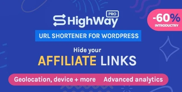 HighWayPro WordPress URL shortener and link cloaker plugin dashboard