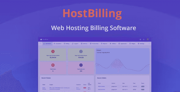 HostBilling web hosting billing and automation software dashboard