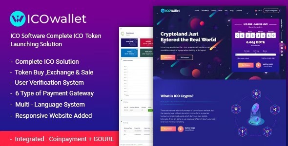 ICOWallet ICO script admin dashboard for cryptocurrency token launch management