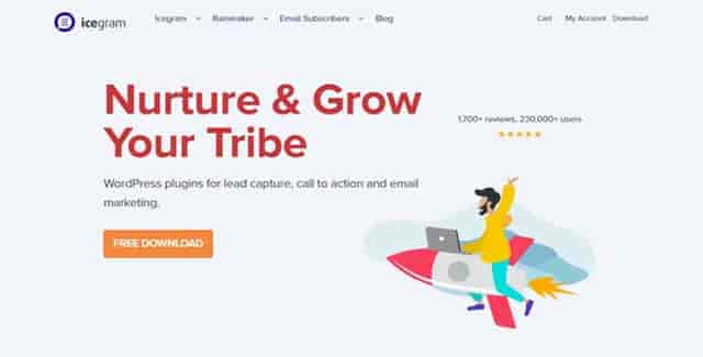 Icegram Prime Max Popup WordPress Plugin interface showing lead capture and email marketing features
