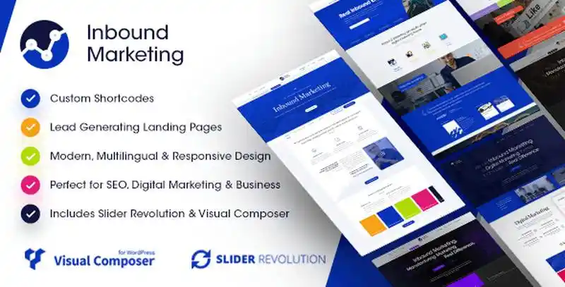 Inbound Marketing WordPress Theme landing page design for digital marketing agencies