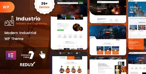 Industrio industry and factory WordPress theme preview