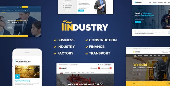 Industry WordPress theme demo for construction and business websites