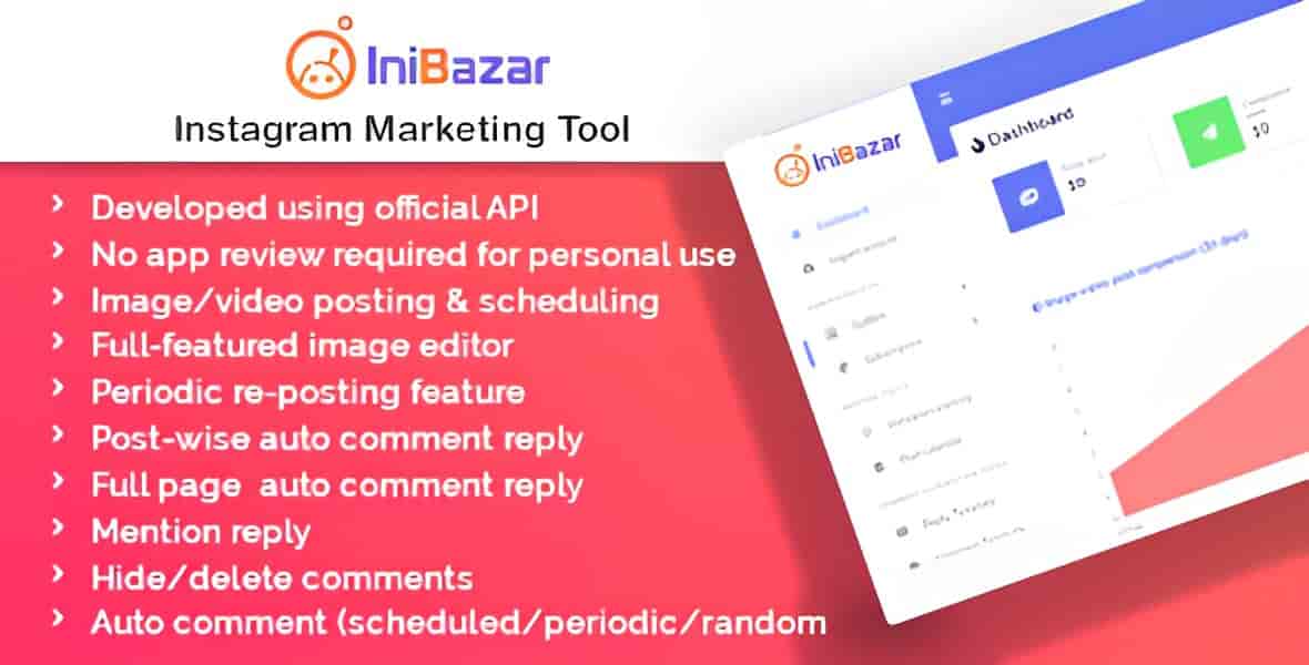 IniBazar Instagram post scheduler and marketing tool platform