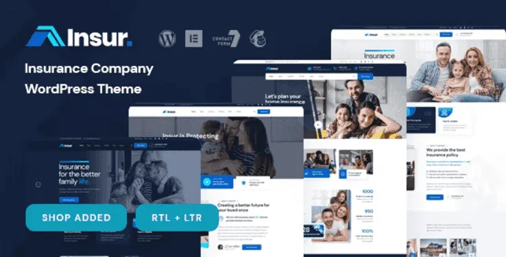 Insur insurance company WordPress theme homepage preview