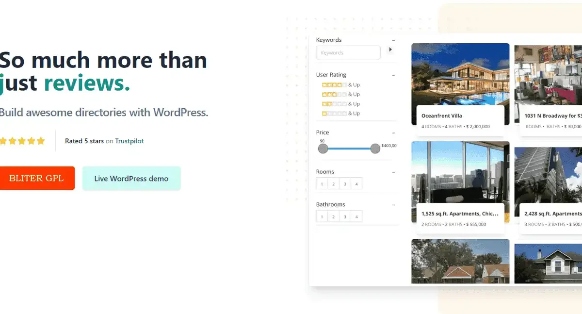 JReviews WordPress directory and reviews plugin interface