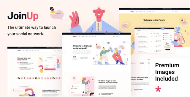 Join Up BuddyPress community theme for WordPress preview