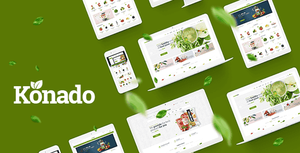 Konado organic WordPress theme homepage layout for farms and food businesses