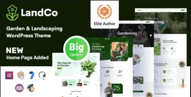 Landco landscaping WordPress theme homepage preview