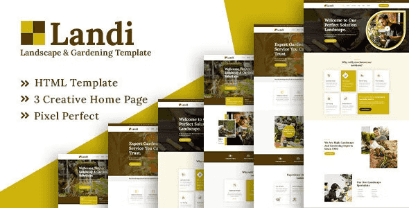 Landi landscaping and gardening HTML template preview