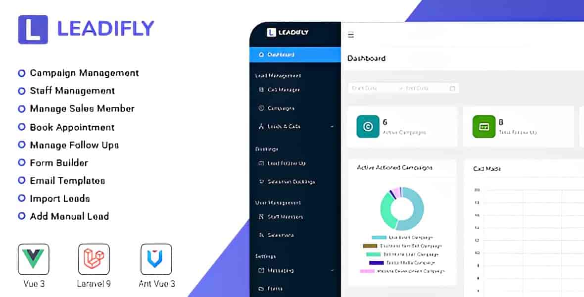 Leadify CRM PHP script interface for lead and call center management