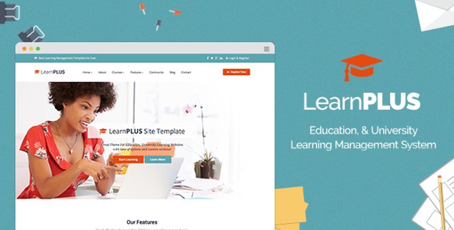 LearnPLUS Education LMS Responsive WordPress Theme