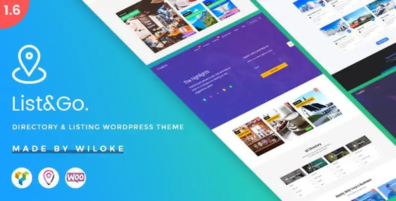 ListGo Directory WordPress Theme demo preview showing corporate directory layout