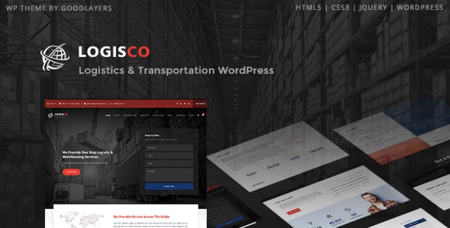 Logisco logistics and transportation WordPress theme preview