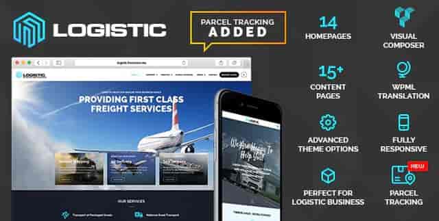 Logistic WordPress theme demo showcasing a professional logistics and transportation website layout