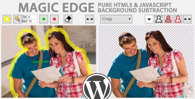 Magic Edge WordPress plugin interface for removing image backgrounds