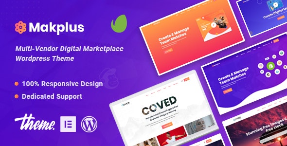 Makplus digital marketplace WordPress theme homepage preview