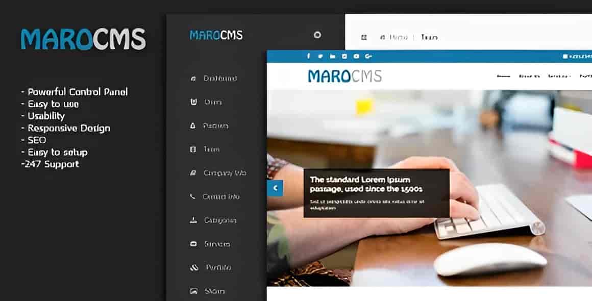 MaroCMS PHP script interface for business website management