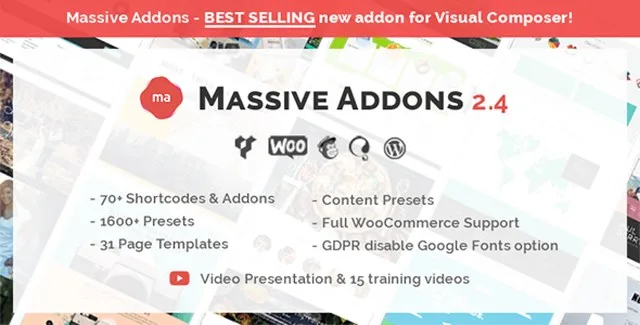 Massive Addons for WPBakery Page Builder preset and shortcode interface