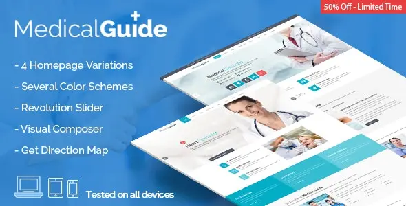 MedicalGuide health and dental WordPress theme preview