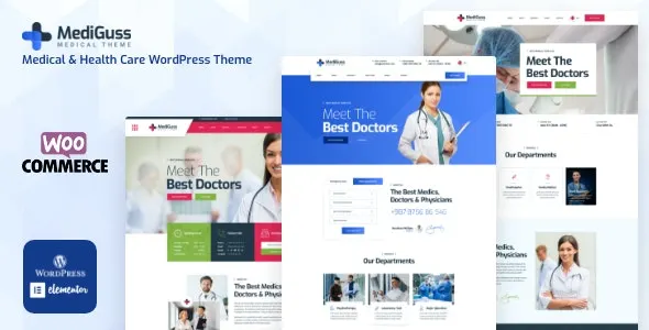 Mediguss medical and healthcare WordPress theme homepage preview