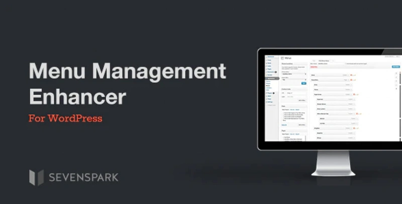 WordPress Menu Management Enhancer plugin interface showing expanded menu trees and item IDs