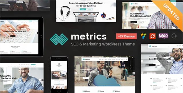 Metrics SEO and digital marketing WordPress theme preview