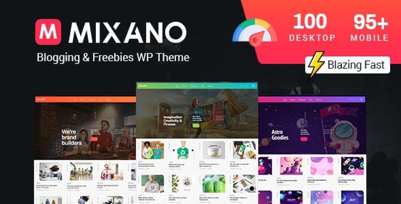 Mixano minimal WordPress theme layout for blogs and magazines