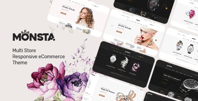 Monsta WordPress theme preview for WooCommerce jewelry and fashion store