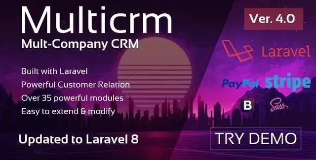 MultiCRM multipurpose Laravel 8 CRM PHP script dashboard