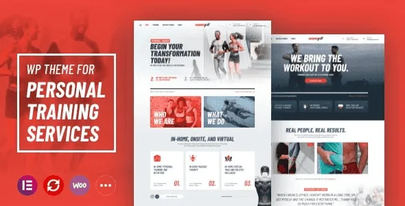 NanoFit WordPress theme preview for personal training and fitness websites