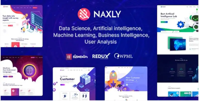 Naxly Data Science and Analytics WordPress theme preview