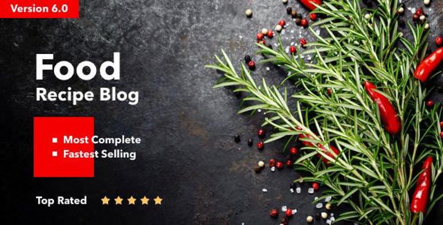 Neptune WordPress theme screenshot showing a clean food recipe blog layout with recipe builder and nutritional data