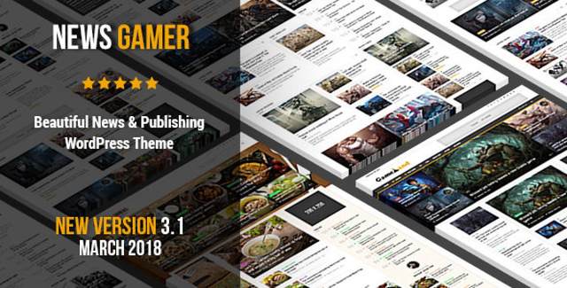 News Gamer WordPress news and magazine theme layout on desktop and mobile devices