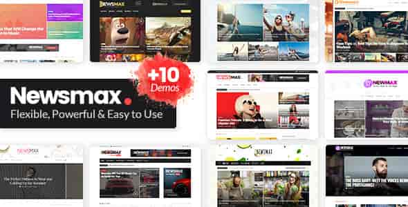 Newsmax multi-purpose news and magazine WordPress theme demo layout