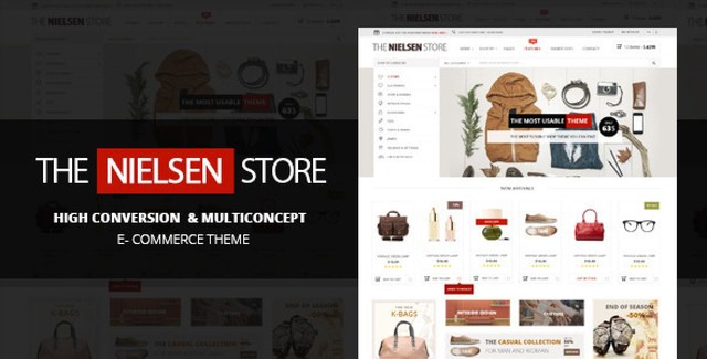 Nielsen e-commerce WordPress theme demo showcasing a modern online store layout