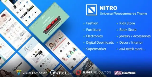 Nitro universal WooCommerce WordPress theme demo showing online store layout