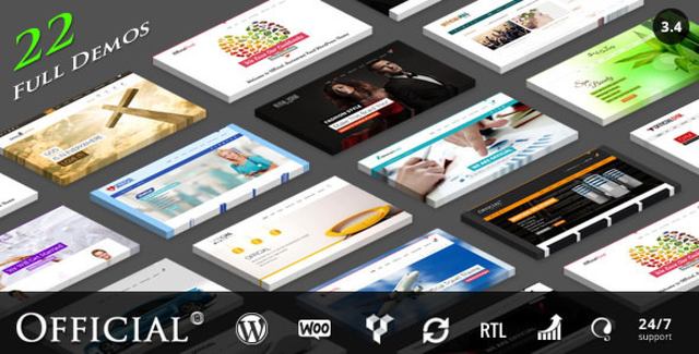 Official WordPress theme demo showcasing multipurpose corporate and RTL layouts with Elementor Pro