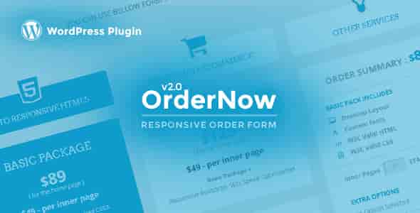 OrderNow responsive order form WordPress plugin interface