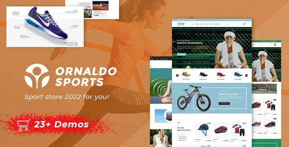 Ornaldo WooCommerce sports theme demo showing a fitness store layout