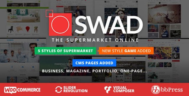 Oswad responsive supermarket WordPress theme with custom design layouts and Elementor PRO integration