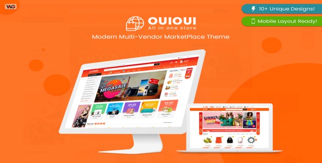 OuiOui multi vendor marketplace WordPress theme homepage preview